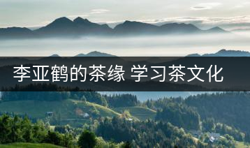李亞鶴的茶緣 學(xué)習(xí)茶文化，了解茶文化，品味茶文化