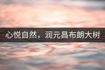 心悅自然，潤元昌布朗大樹標桿601千山悅即將上市