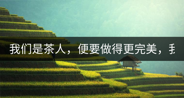 我們是茶人，便要做得更完美，我們是茶客，便要懂得沉默...我們是茶人，便要做得更完美，我們是茶客，便要懂得沉默！