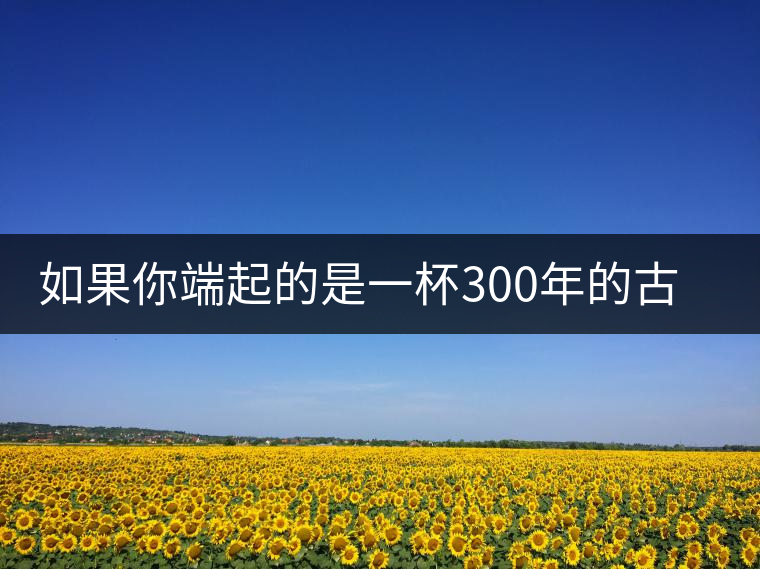 如果你端起的是一杯300年的古樹茶，那會是一種怎樣的心境？