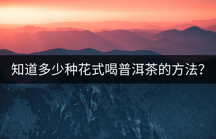 知道多少種花式喝普洱茶的方法？