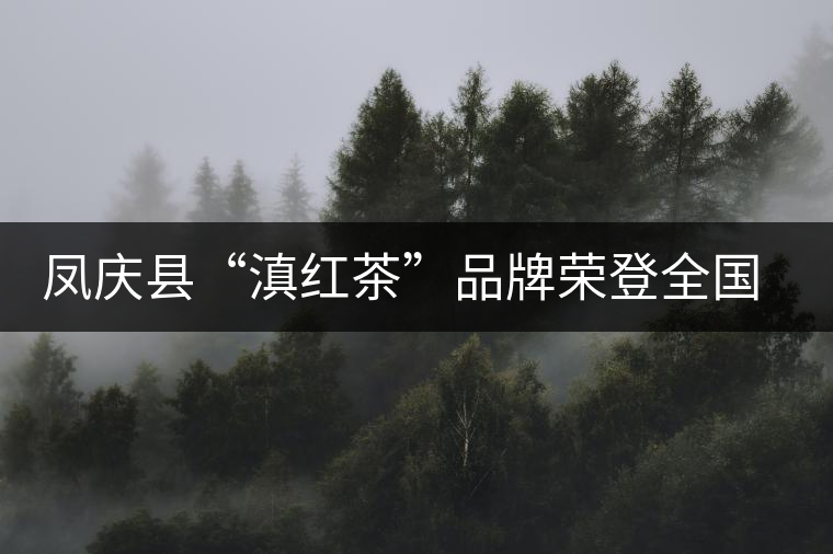 鳳慶縣“滇紅茶”品牌榮登全國區(qū)域品牌價值百強榜