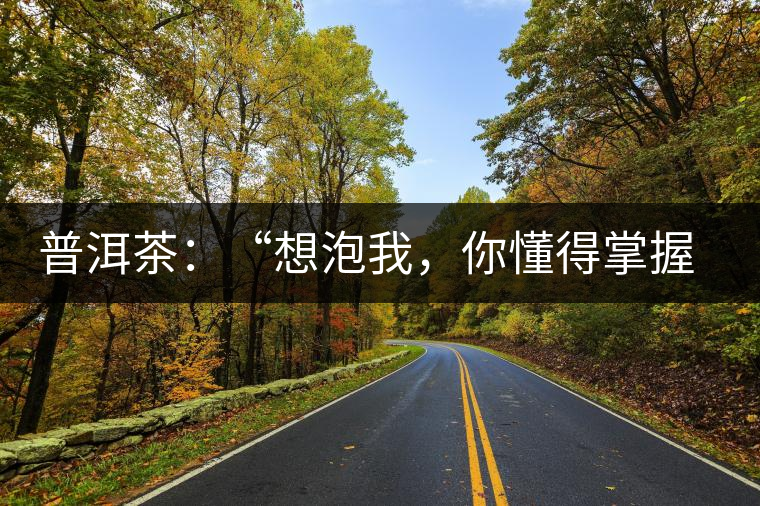 普洱茶：“想泡我，你懂得掌握‘火候’嗎？”