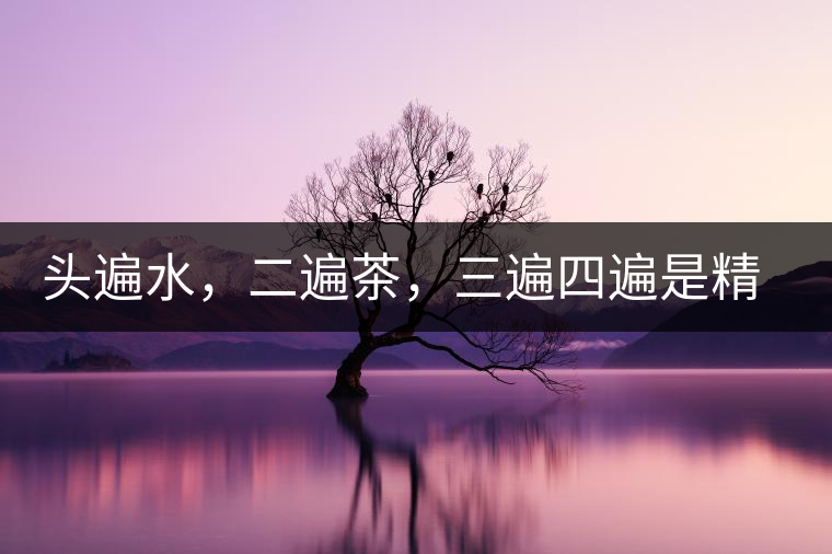 頭遍水，二遍茶，三遍四遍是精華