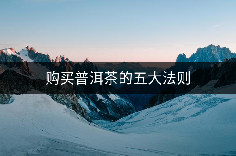 購(gòu)買(mǎi)普洱茶的五大法則