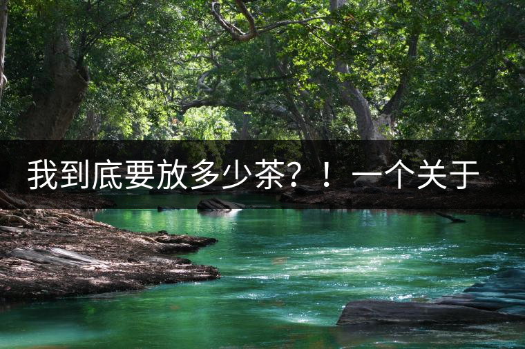 我到底要放多少茶？！一個關于投茶量的吶喊