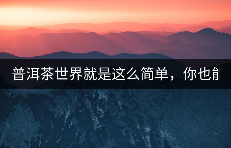 普洱茶世界就是這么簡(jiǎn)單，你也能懂！