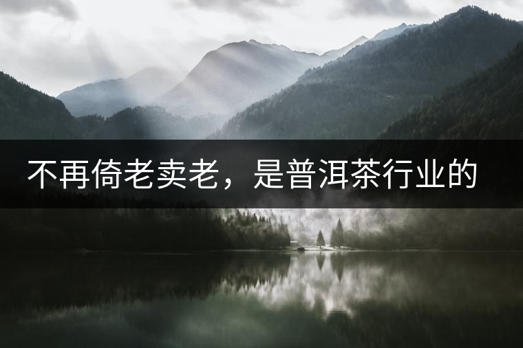 不再倚老賣老，是普洱茶行業(yè)的一大進步