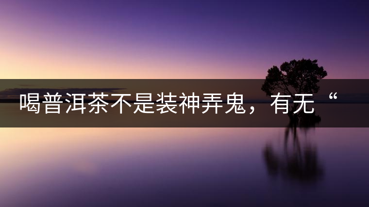 喝普洱茶不是裝神弄鬼，有無“茶氣”不要盲目崇拜