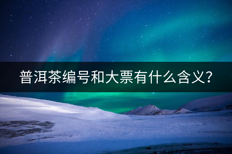 普洱茶編號和大票有什么含義？