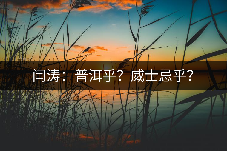 閆濤：普洱乎？威士忌乎？