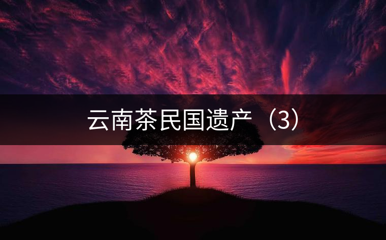 云南茶民國遺產(chǎn)（3）