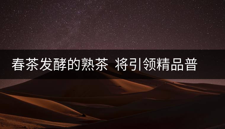 春茶發(fā)酵的熟茶  將引領(lǐng)精品普洱茶消費市場的潮流