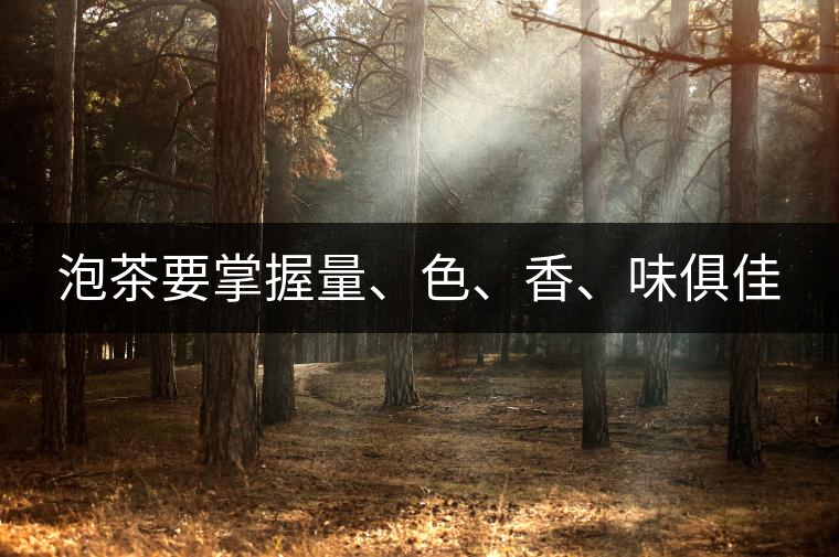 泡茶要掌握量、色、香、味俱佳