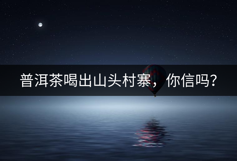 普洱茶喝出山頭村寨，你信嗎？