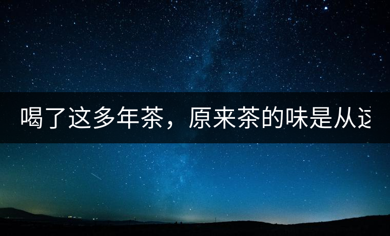 喝了這多年茶，原來茶的味是從這里來的！
