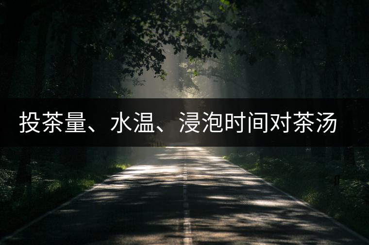 投茶量、水溫、浸泡時(shí)間對(duì)茶湯的影響