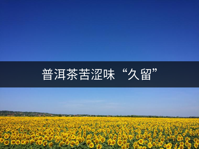 普洱茶苦澀味“久留”