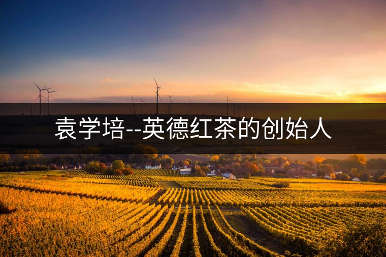 袁學培--英德紅茶的創(chuàng)始人 袁學培--英德紅茶的創(chuàng)始人