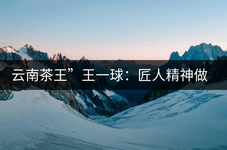 云南茶王”王一球：匠人精神做茶，郎河要做百年老店