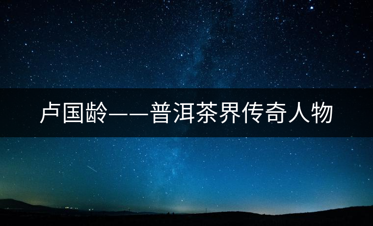 盧國(guó)齡——普洱茶界傳奇人物