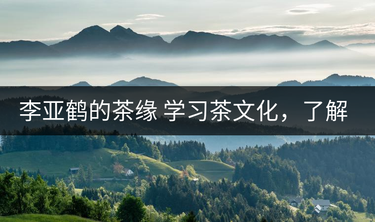 李亞鶴的茶緣 學習茶文化，了解茶文化，品味茶文化
