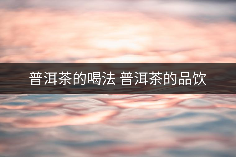 普洱茶的喝法 普洱茶的品飲 普洱茶的喝法 普洱茶的品飲