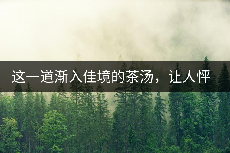 這一道漸入佳境的茶湯，讓人怦然心動(dòng)