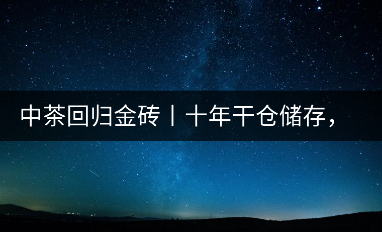 中茶回歸金磚丨十年干倉儲存，只為你回眸一笑