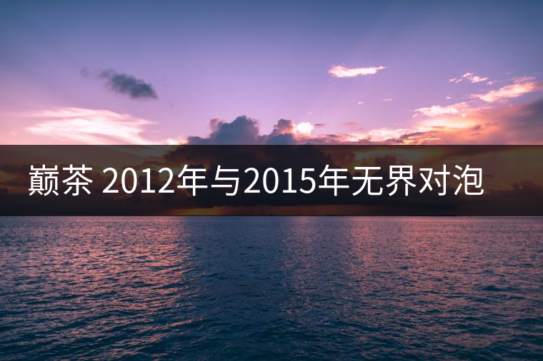 巔茶 2012年與2015年無界對(duì)泡啟示錄！