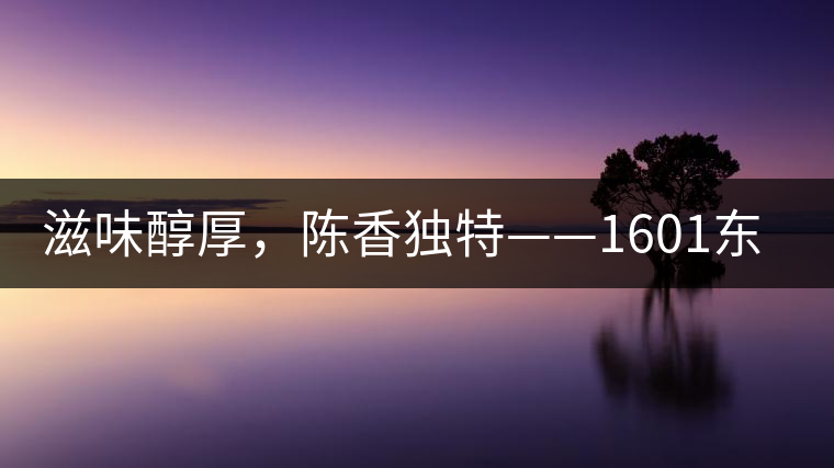 滋味醇厚，陳香獨特——1601東方美韻品鑒
