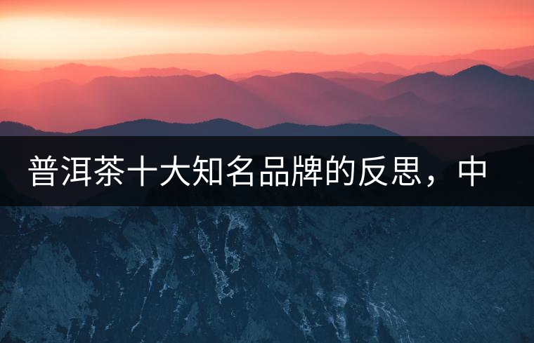 普洱茶十大知名品牌的反思，中國有沒有真正的普洱茶高端品牌？