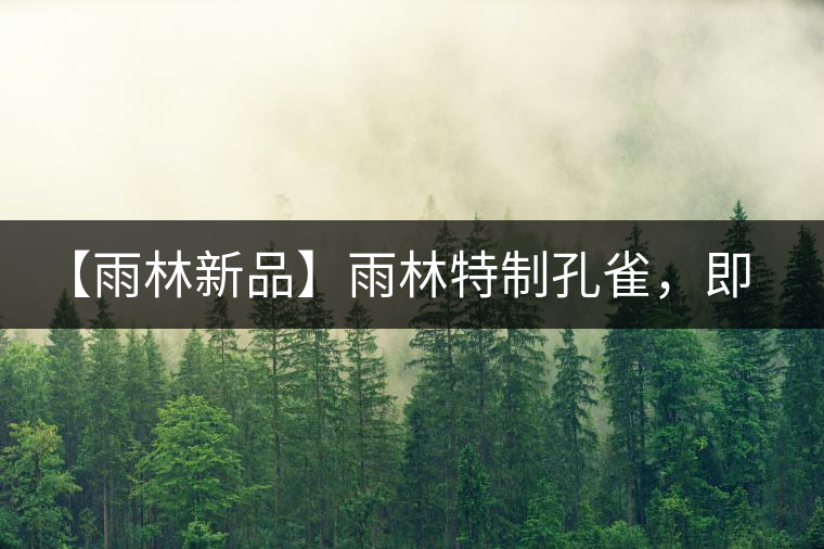 【雨林新品】雨林特制孔雀，即將妙態(tài)綻放