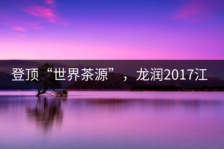 登頂“世界茶源”，龍潤2017江城茶上市啦！