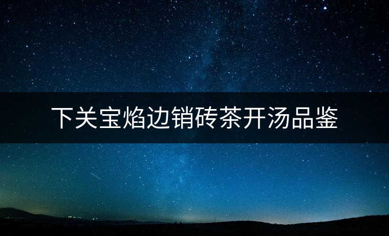 下關(guān)寶焰邊銷(xiāo)磚茶開(kāi)湯品鑒 下關(guān)寶焰邊銷(xiāo)磚茶開(kāi)湯品鑒