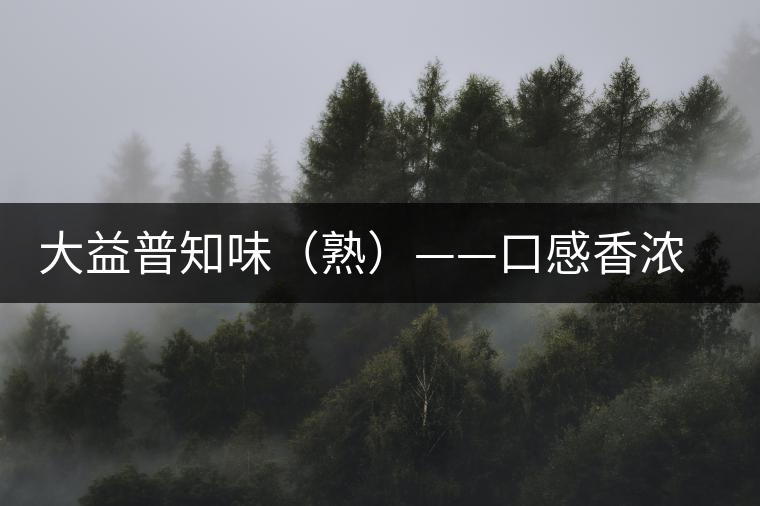 大益普知味（熟）——口感香濃，陳香味足