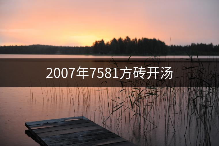 2007年7581方磚開湯 2007年7581方磚開湯