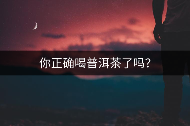 你正確喝普洱茶了嗎？
