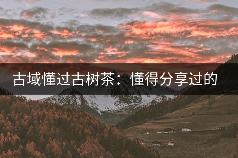 古域懂過(guò)古樹(shù)茶：懂得分享過(guò)的快樂(lè)，方為懂過(guò)