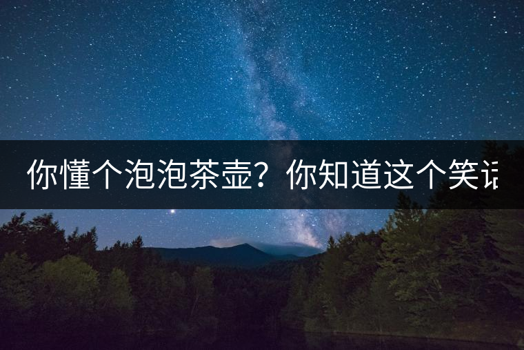 你懂個泡泡茶壺？你知道這個笑話嗎？