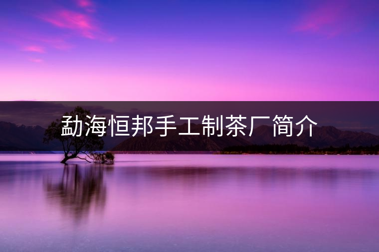 勐海恒邦手工制茶廠簡(jiǎn)介 勐海恒邦手工制茶廠簡(jiǎn)介