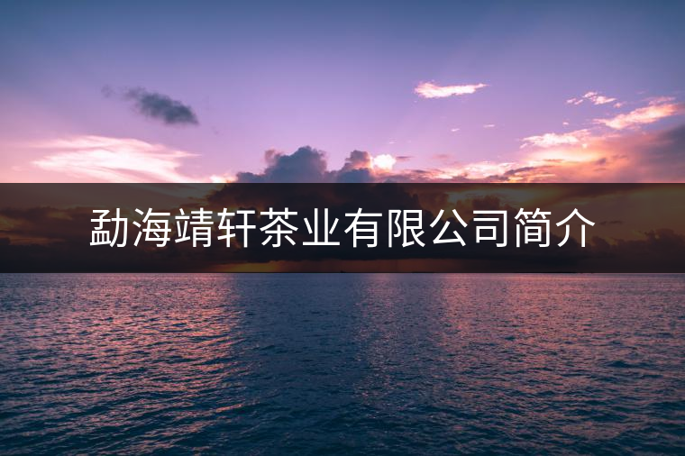 勐海靖軒茶業(yè)有限公司簡介 勐海靖軒茶業(yè)有限公司簡介