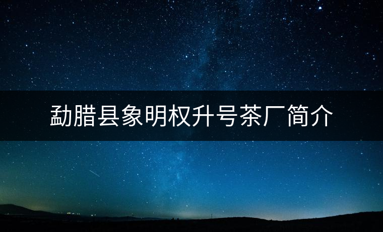 勐臘縣象明權(quán)升號(hào)茶廠簡(jiǎn)介