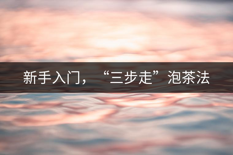 新手入門，“三步走”泡茶法