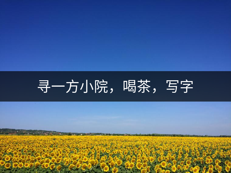 尋一方小院，喝茶，寫字