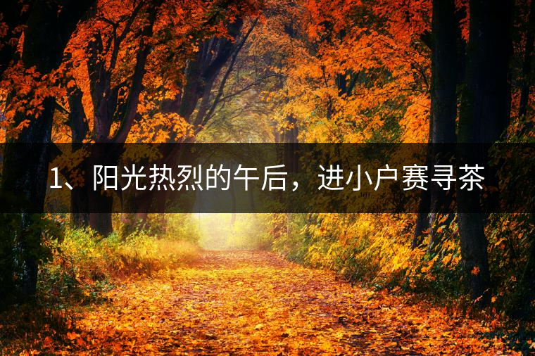 1、陽光熱烈的午后，進小戶賽尋茶