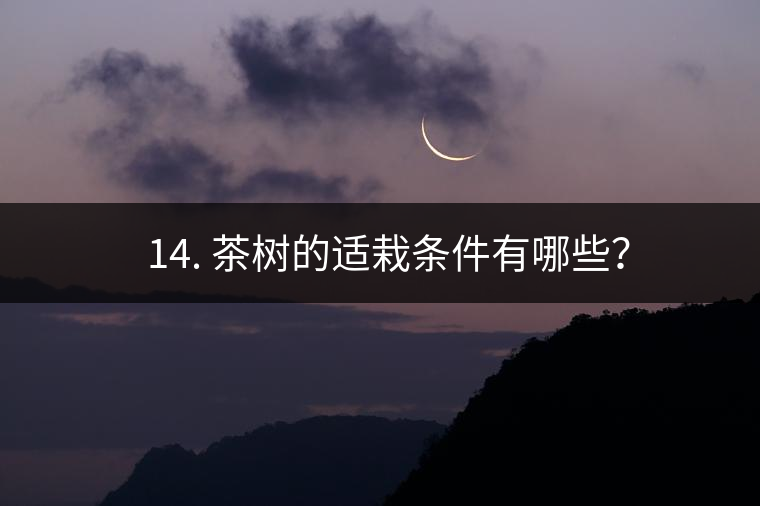 ? 14. 茶樹(shù)的適栽條件有哪些？