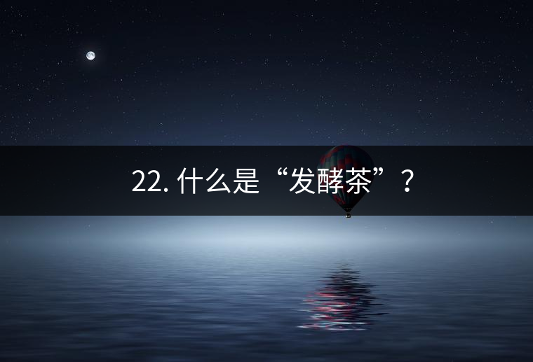 ? 22. 什么是“發(fā)酵茶”？