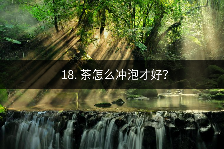 ? 18. 茶怎么沖泡才好？