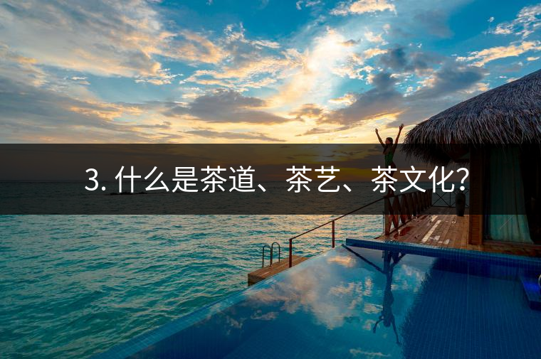 ? 3. 什么是茶道、茶藝、茶文化？